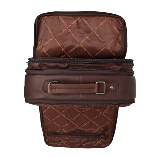 Pánský kožený business batoh Chesterfield Brand Jamaica C58.032601 hnědý - otevřený