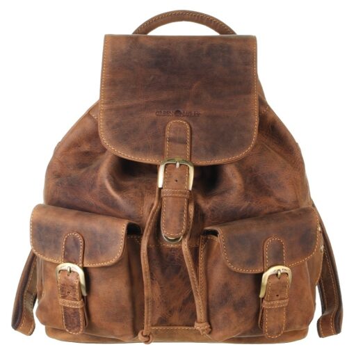 Greenburry kožený Vintage městský batoh 1711M-25 hnědý