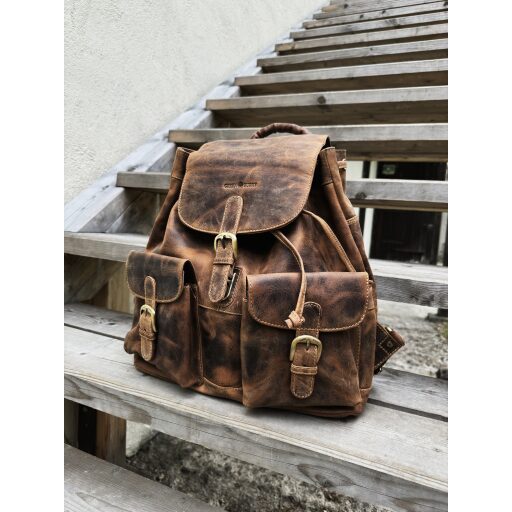 Greenburry kožený Vintage městský batoh 1711M-25 hnědý image