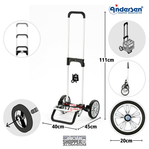 Andersen Nákupní taška na kolečkách SCALA SHOPPER® Sofia 115-202-80 antracitová konstrukce