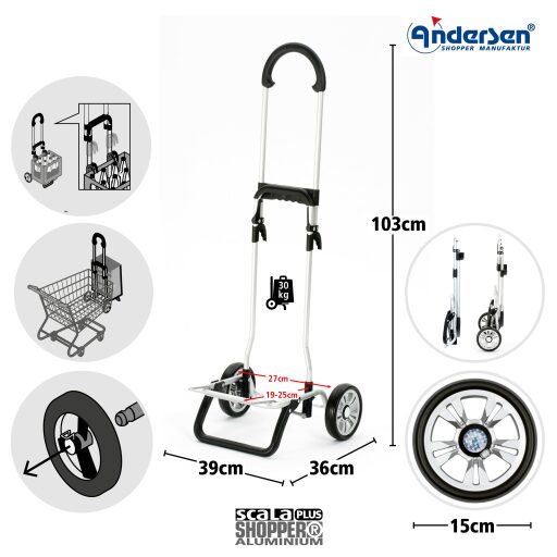 Andersen Nákupní taška na kolečkách SCALA SHOPPER® PLUS Famke 133-174-70 červená se vzorem konstrukce