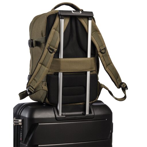 BestWay Sportovní batoh 40x20x25 cm Cabin Pro Small 40328-2600 zelený připevněný k rukojeti kufru