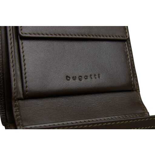 Bugatti kožená peněženka DUE 49110802 hnědá logo