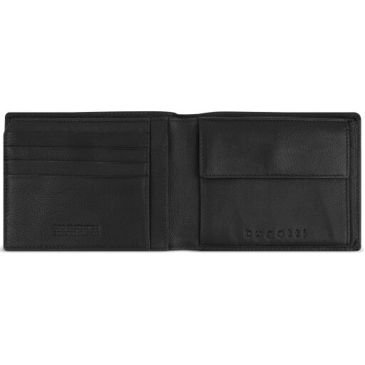 Bugatti pánská kožená peněženka RFID Black Magic 49123701 černá otevřená