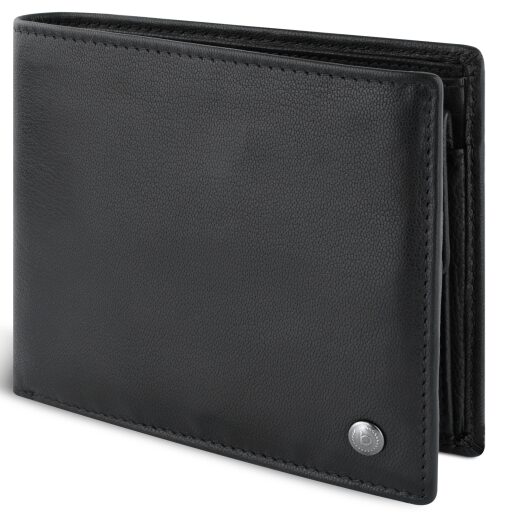 Bugatti pánská kožená peněženka RFID Black Magic 49123801 černá pootevřená