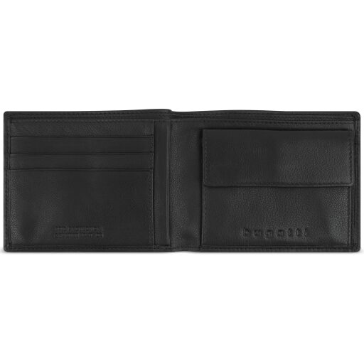 Bugatti pánská kožená peněženka RFID Black Magic 49123801 černá otevřená