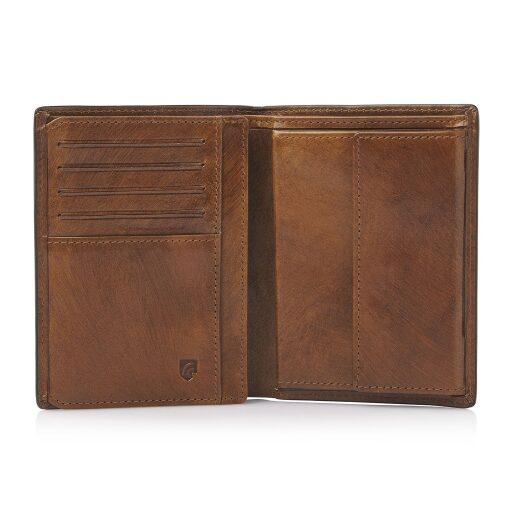 Luxusní pánská kožená peněženka RFID Rien Castelijn & Beerens 525793 NT koňaková - otevřená