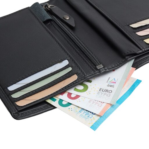 Pánská kožená peněženka RFID Frederick černá přihrádka na bankovky