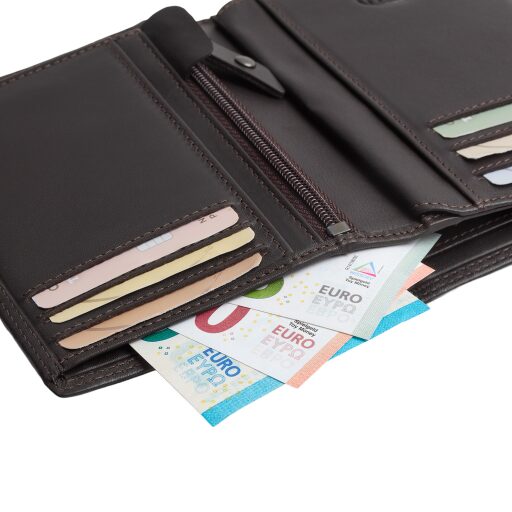 Pánská kožená peněženka RFID Frederick hnědá na bankovky