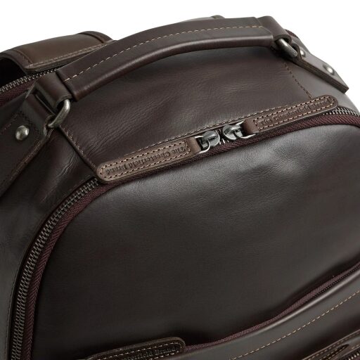 Pánský kožený batoh na notebook Austin hnědý dvoucestný zip