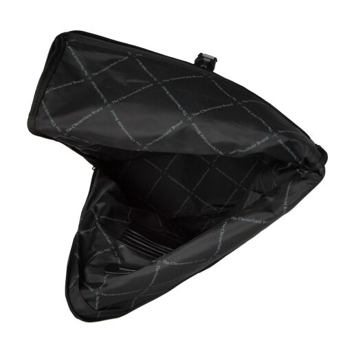 Rolovací batoh na notebook The Chesterfield Brand Savona černý C58.032200 - otevřená hlavní přihrádka