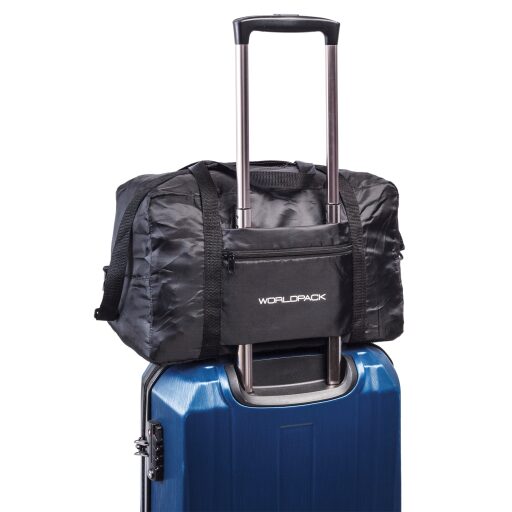 Skládací cestovní taška / palubní zavazadlo Ryanair 40x25x20 cm Worldpack 10464-0100 černá na madle kufru
