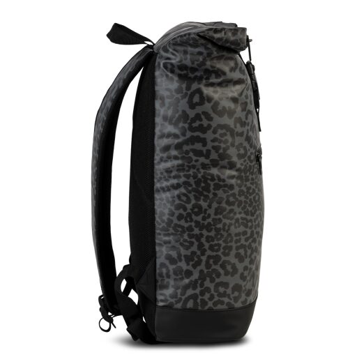 Sportovní roll top batoh na notebook Fabrizio BENCH Hydro 64175-0127 černo-šedý leopardí vzor levý boční náhled