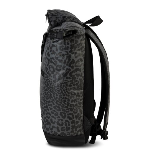Sportovní roll top batoh na notebook Fabrizio BENCH Hydro 64175-0127 černo-šedý leopardí vzor pravý boční náhled