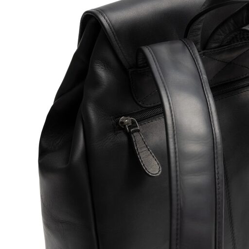 The Chesterfield Brand Stylový dámský kožený batoh Camden černý zadní přihrádka