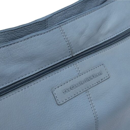 The Chesterfield Brand Kožená kabelka do ruky i přes rameno Astero C48.142315 nebeská modrá logo