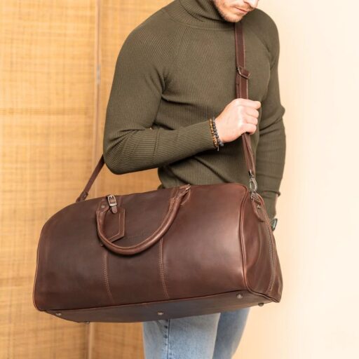 The Chesterfield Brand Kožená cestovní taška - weekender C20.000401 William hnědá na rameni