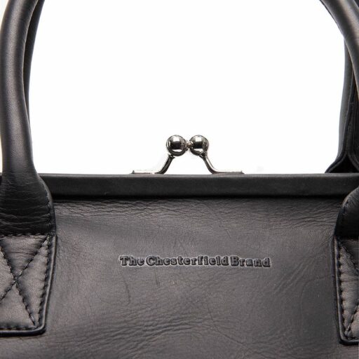 The Chesterfield Brand Dámská kožená kabelka do ruky i přes rameno Dorin C48.141500 černá logo