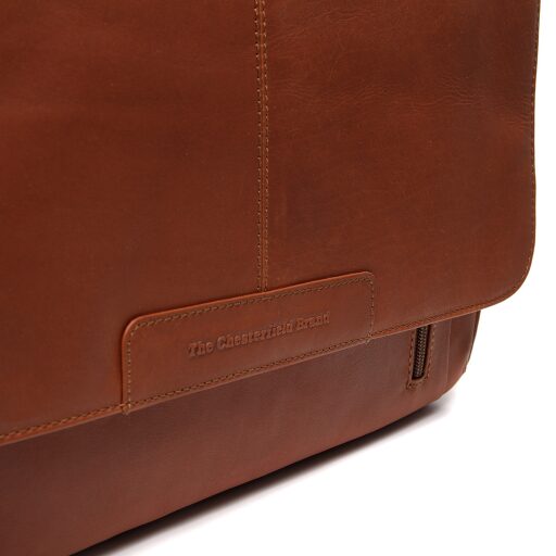 Pánská kožená crossbody taška na notebook Richard The Chesterfield Brand C48.055231 koňaková logo