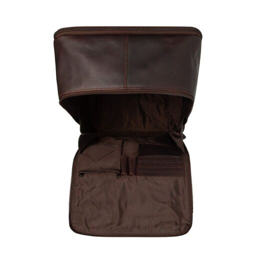 The Chesterfield Brand Kožený batoh na notebook Calden C58.071201 hnědý otevřený