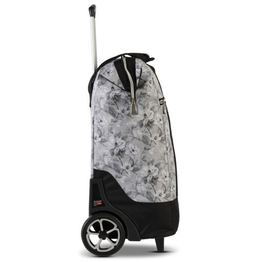 PUNTA wheel Velká nákupní taška na kolečkách 10303-2827 šedá s květy boční náhled