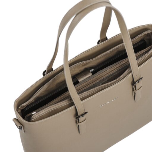 DANIEL RAY velká shopper kabelka na notebook 15,6" Lithgow DR18.1619.06 smetanová otevřená