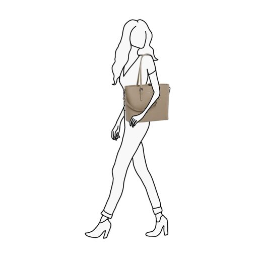 DANIEL RAY velká shopper kabelka na notebook 15,6" Lithgow DR18.1619.06 smetanová na postavě