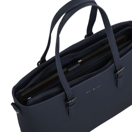 DANIEL RAY velká shopper kabelka na notebook 15,6" Lithgow DR18.1619.10 tmavě modrá otevřená