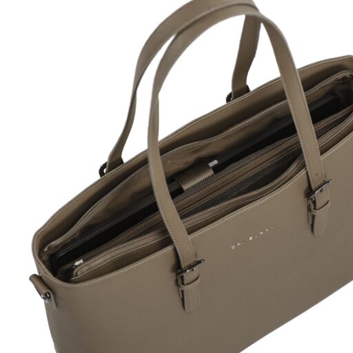 DANIEL RAY velká shopper kabelka na notebook 15,6" Lithgow DR18.1619.39 béžová otevřená