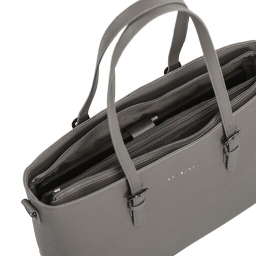 DANIEL RAY velká shopper kabelka na notebook 15,6" Lithgow DR18.1619.59 světle šedá otevřená