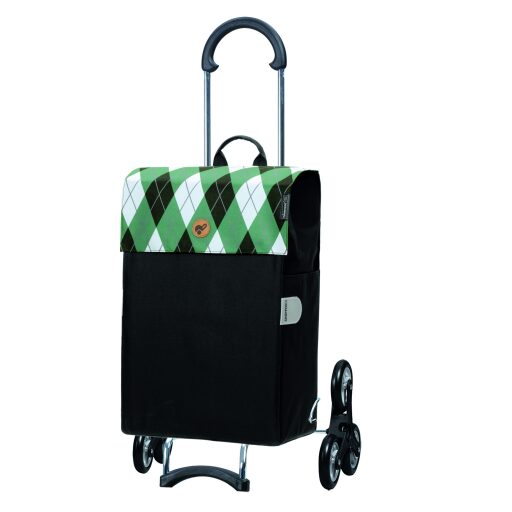 Andersen Nákupní taška na kolečkách schodolez SCALA SHOPPER TREPPENSTEIGER® ANEA 119-175-50 černo-zelená