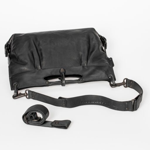 Dámská kožená crossbody-kabelka přes rameno 2v1 aunts & uncles Mrs. Muffin Grandma´s Luxury Club 40301-0 černá
