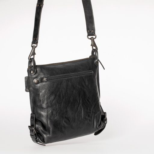 Elegantní dámská kožená kabelka přes rameno Mrs. Raisin Cookie 40349-0 černá