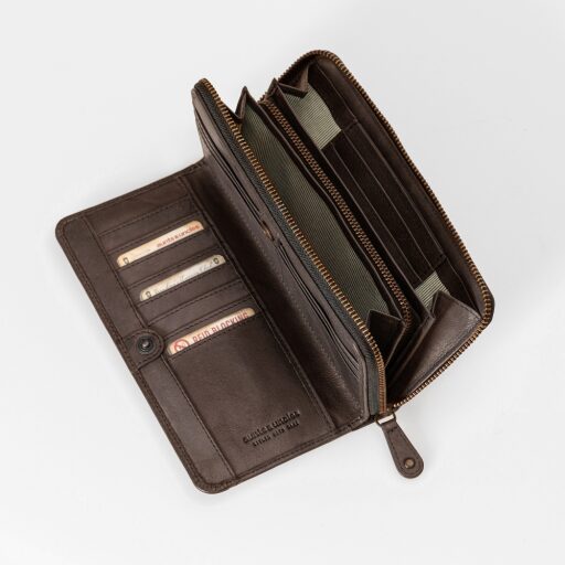 aunts & uncles Dámská kožená peněženka na zip RFID Grandma´s Luxury Club Tilda 42210-38 hnědá - vnitřní členění
