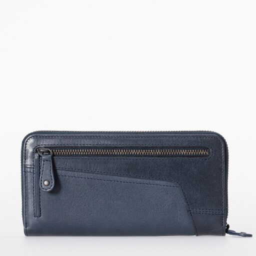 Velká kožená peněženka s klopou a zipovou přihrádkou Tilda 42210-97 modrá