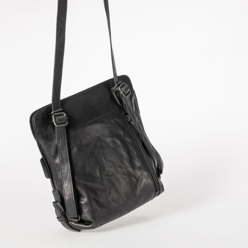 Kožená dámská kabelka batoh Mrs. Crumble Cookie 40367-0 černá