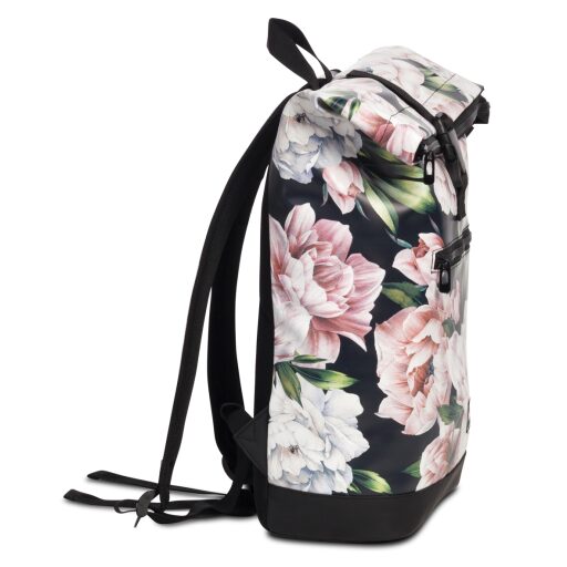 Dámský rolovací batoh na notebook s motivem květů