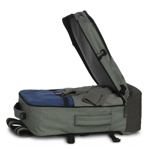 BestWay Příruční zavazadlo - palubní batoh 40223-5800 CABIN PRO RETRO šedozelený vnitřní přihrádky