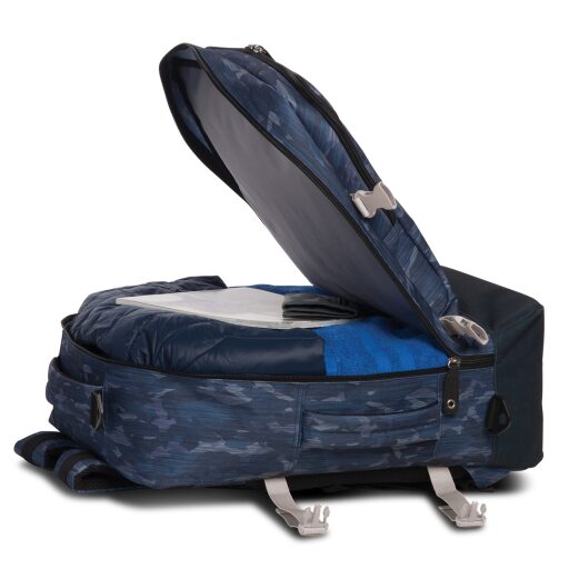 BestWay Příruční zavazadlo - palubní batoh 40252-5300 CABIN PRO PRINTS modro-šedý vnitřní uspořádání