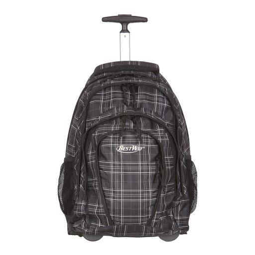 Školní batoh na kolečkách BestWay 40133-0129 černo-bílé káro 