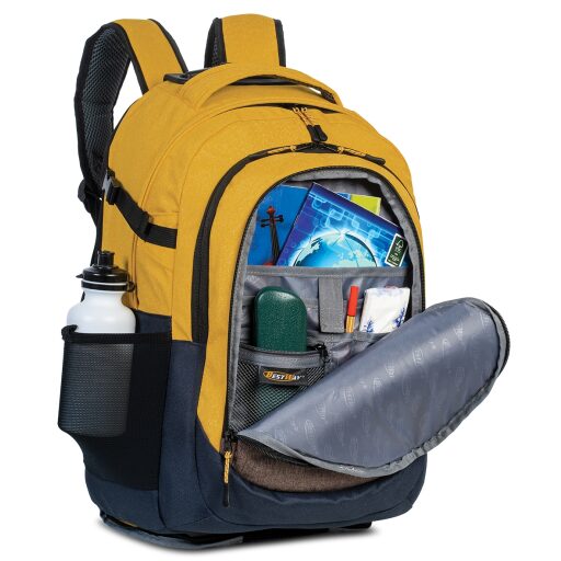 BestWay Školní batoh na kolečkách 40244-3659 žluto-šedý organizér
