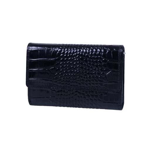 Dámská kožená peněženka s krokodýlím vzorem BODENSCHATZ 4-772 PI 01 černá