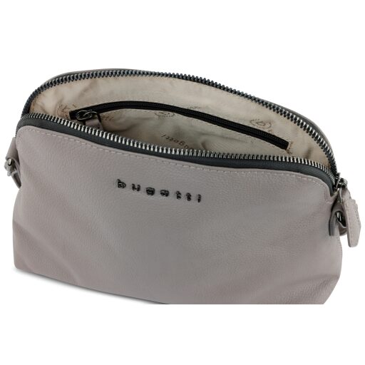Bugatti Shoulder Bag Small Dámská kožená kabelka 49480162 béžová - otevřená