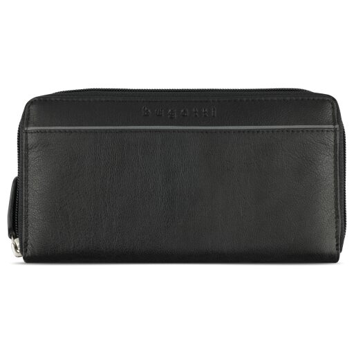 Dámská kožená peněženka RFID Bugatti Banda Zip Ladies Long Wallet 49133601 černá - přední strana