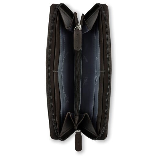 Dámská kožená peněženka RFID Bugatti Banda Zip Ladies Long Wallet 49133602 hnědá - otevřená
