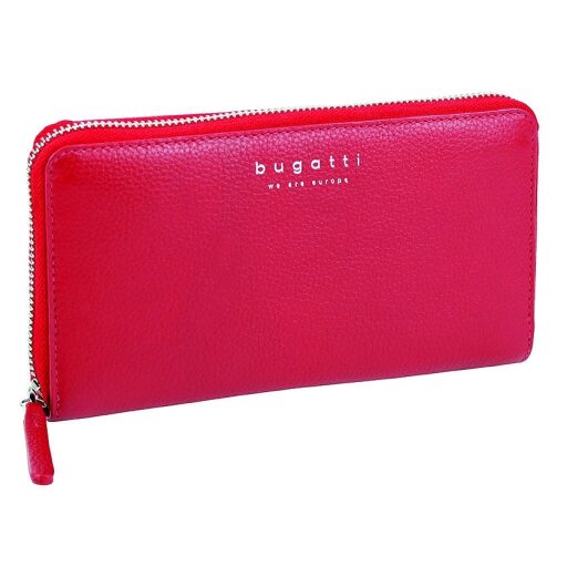 Bugatti Dámská  zipová kožená peněženka Linda 49367816 červená