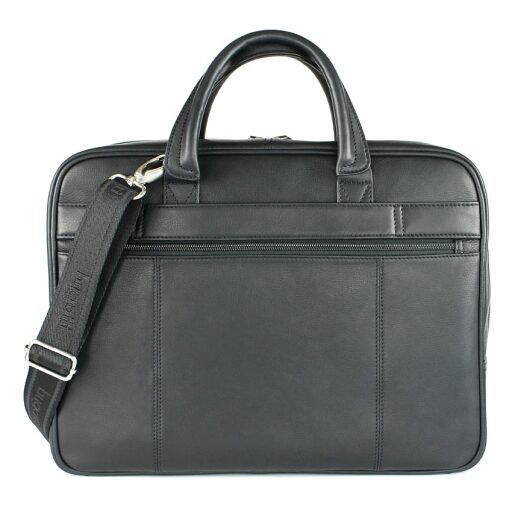 Bugatti Kožená business taška na notebook a tablet Sartoria 49546001 černá