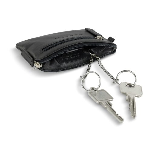 Kožená klíčenka Bugatti Super Slim Key Case RFID 49190601 černá s klíči