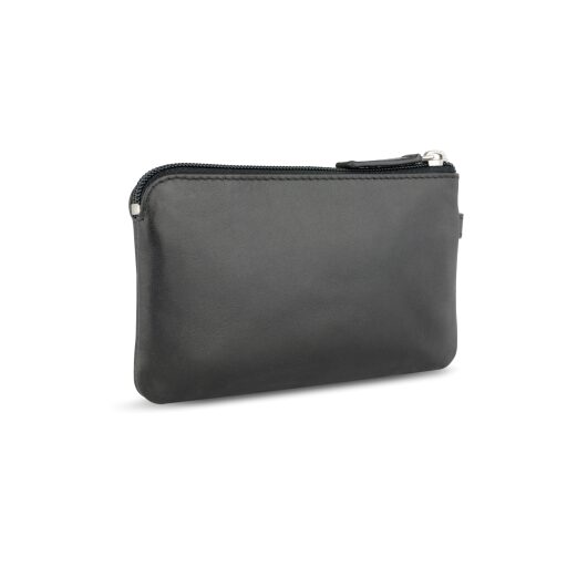 Bugatti Super Slim Key Case - kožená klíčenka / pouzdro na klíče RFID 49190601 černé zadní strana