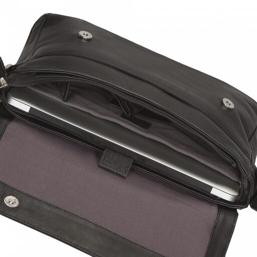 Bugatti Kožená messenger taška na notebook SEGNO 49548301 černá